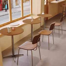 原木风咖啡厅奶茶店桌椅网红小吃店咖啡馆休闲烘培铁艺海洋板桌子