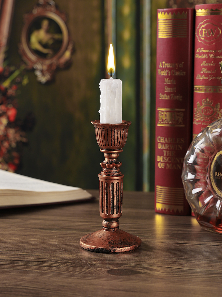 ♔感复古欧式烛台摆件家用餐桌浪漫氛围感拍照道具蜡烛台座底