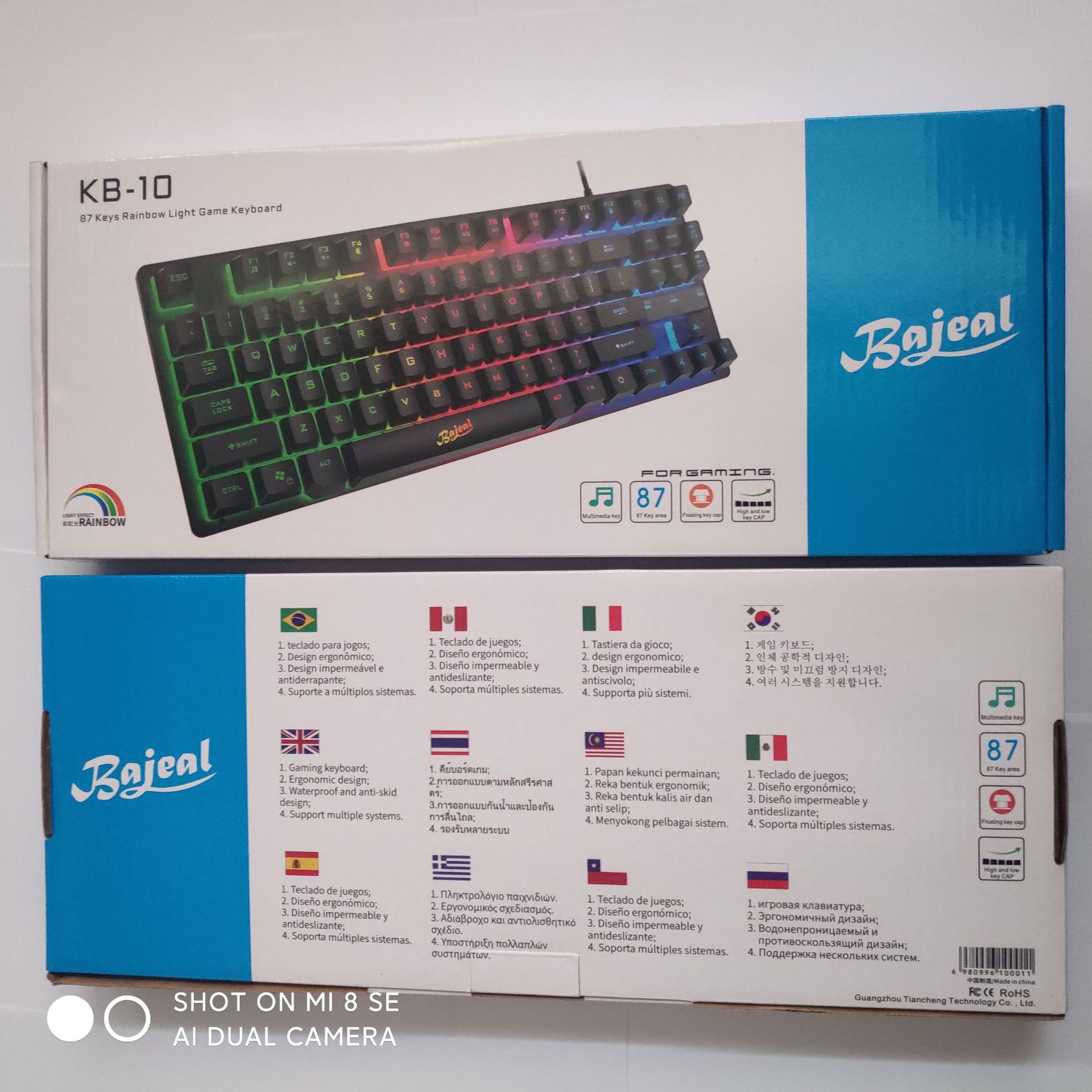 BEAL KB-10 Mechanical Touch 87 Key Game Laptop Rainbow Glow Portable Keyboard_voghion.com