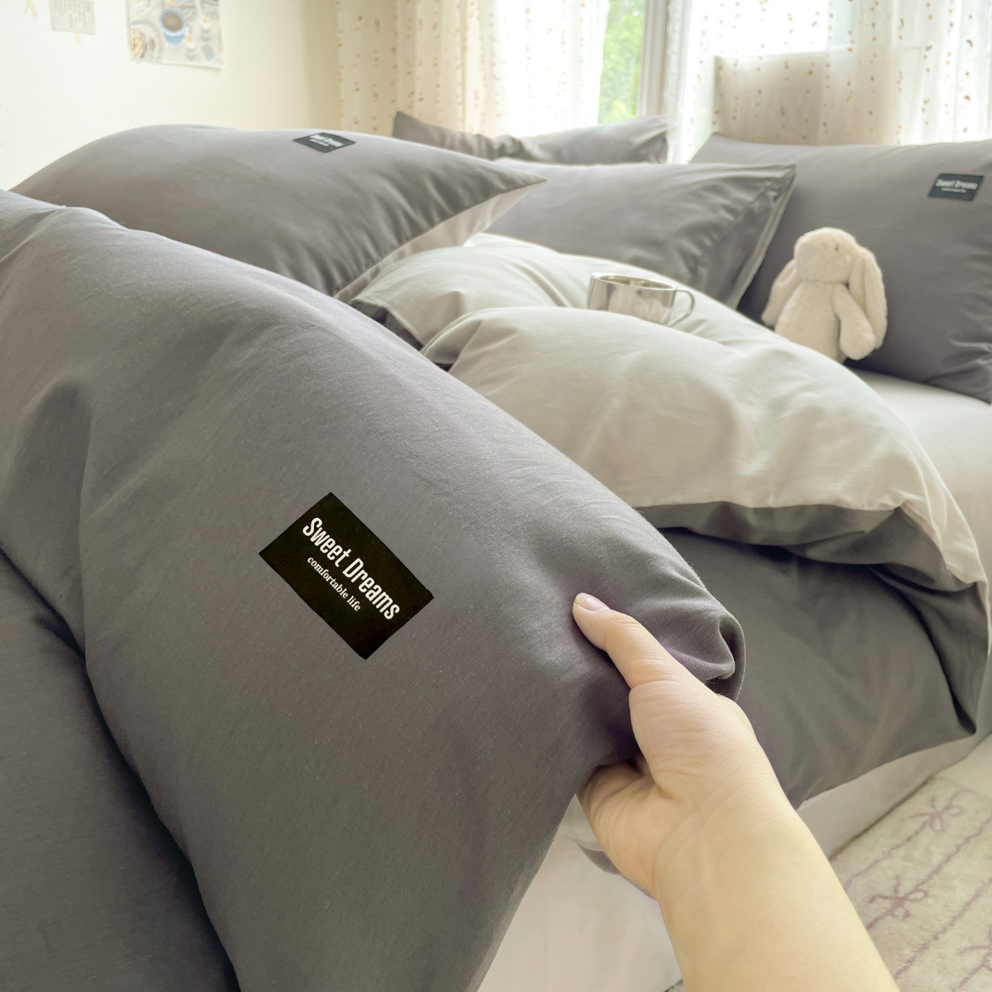 100% cubierta de algodón cubierta de edredón de algodón 150 * 200cm dormitorio de estudiantes cubierta de edredón de una sola persona cuatro estaciones universal