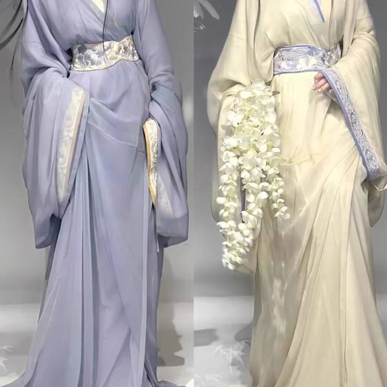 Warring States Period Straight Robe-Mashan Chu Tomb Restoration Han Clothing Straight Robe Daily Performance Clothing Stage Clothing Performance