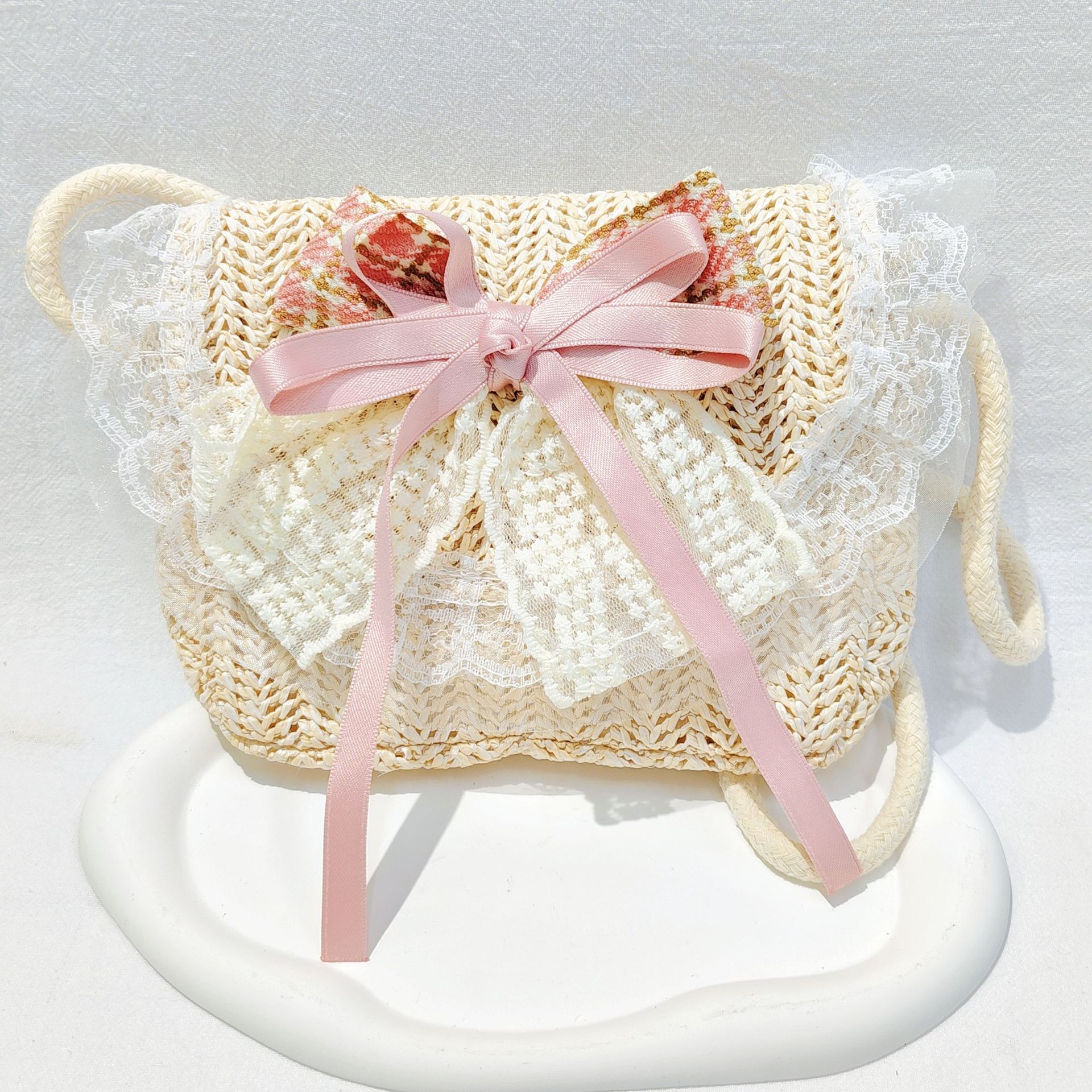 Bolso de arco para niños bolso de rosa de verano bolso de mochila para chicas bolso de princesa de perla pequeña bolsa de cambio de viento fragante