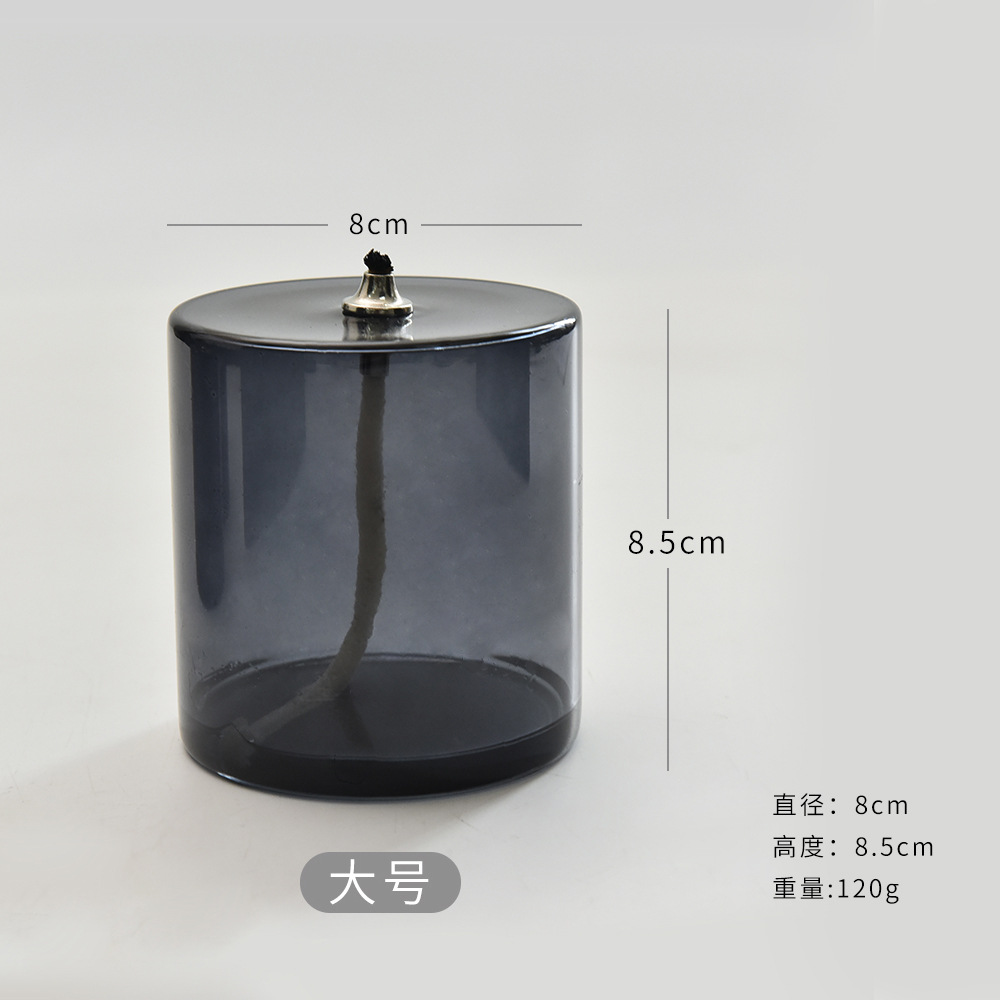 Lámpara de vidrio redonda a rayas de color creativa candelabro decorativo simple lámpara de mantequilla de escritorio doméstica moderna