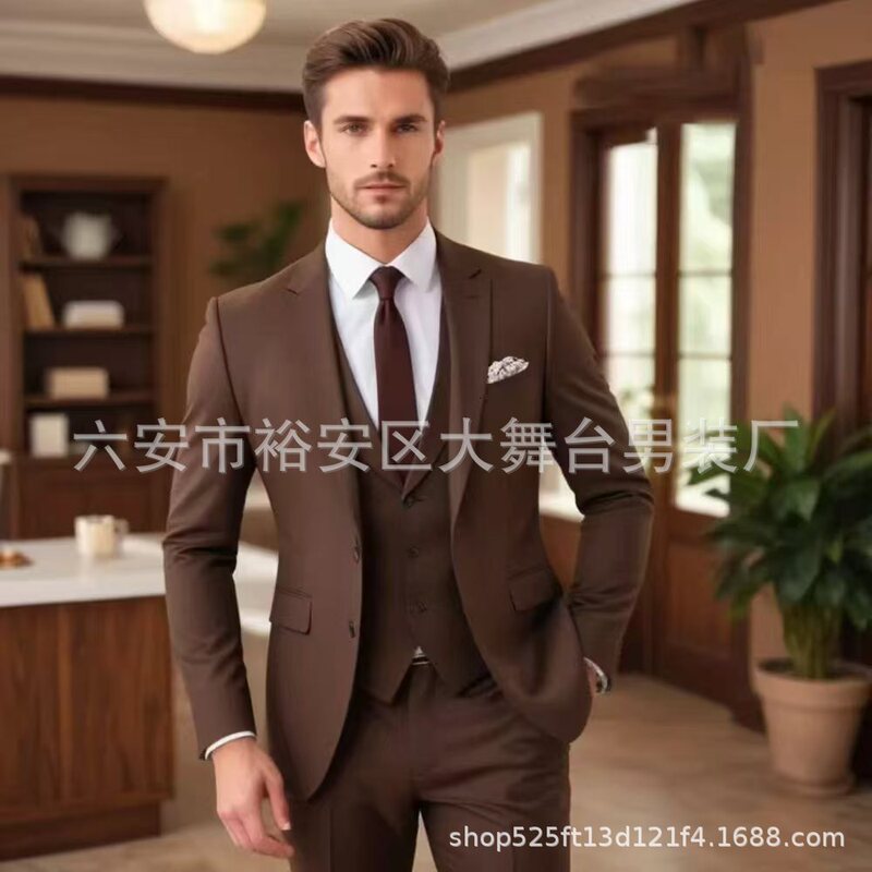 2026 African Cross-Border Men's Slim-Fit Three-Piece Suit Wedding Groom Tuxedo Suit Prom Suit 2026 African Cross-Border Men's Slim-Fit Three-Piece Suit Wedding Groom Tuxedo Suit Prom Suit