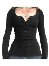 O 16591 Square Neck Lace Sleeve T-Shirt ������˿T�� �羳����