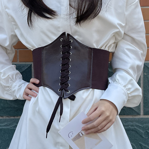 Oversized waist slimming elastic wide belt women's decorative dress simple and versatile shirt elastic girdle outer wear
