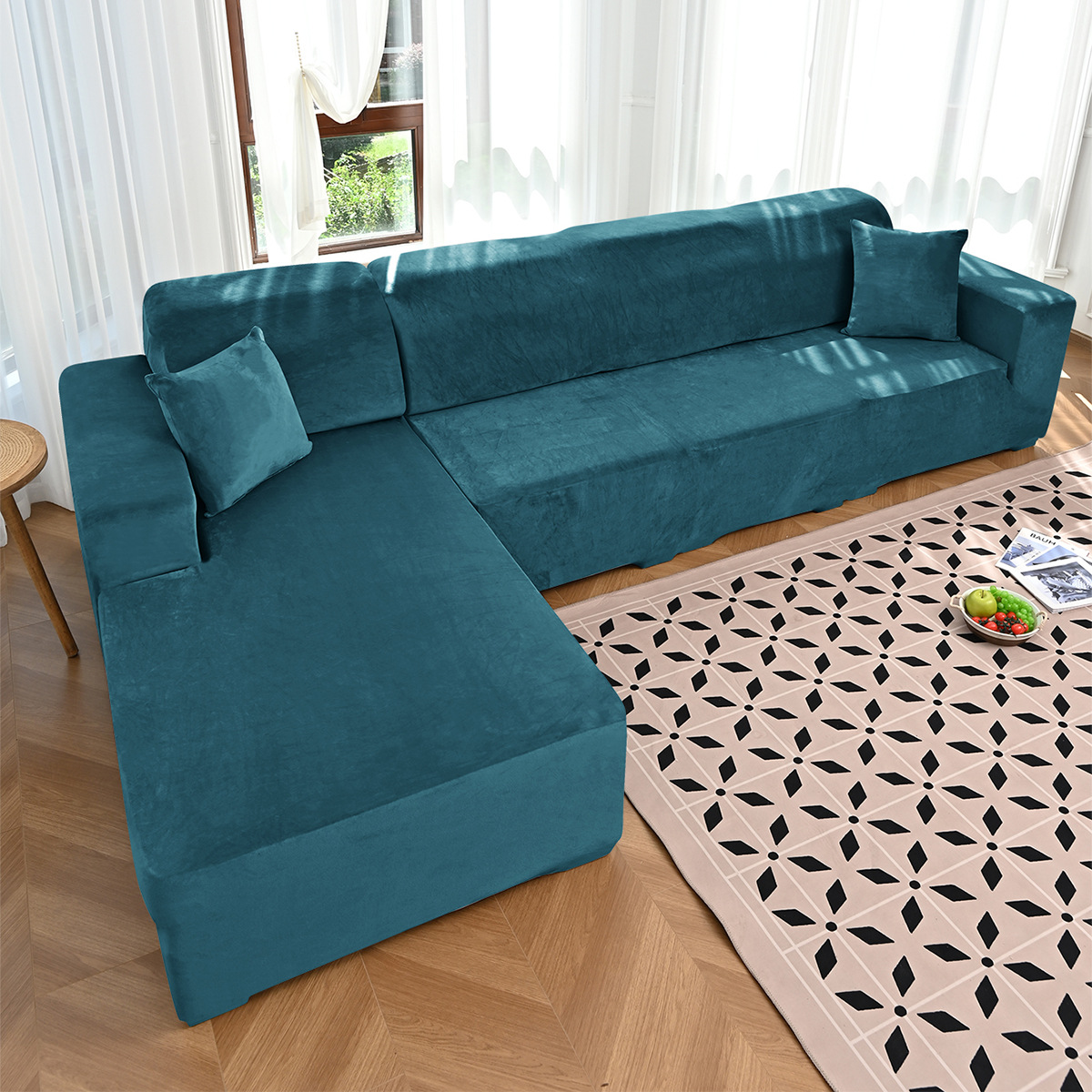 Transfronterizo al por mayor de color sólido elástico plata de zorro cubierta de sofá cubierta de sofá grueso universal cubierta de sofá antideslizante