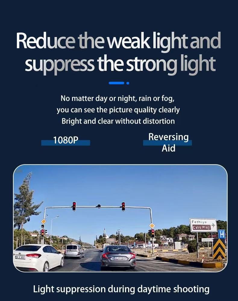 Cross-Border New Model Four-Lens Dash Cam That Records Both Inside and Outside the Car, with High-Definition Night Vision and Wide-Angle Reversing Images