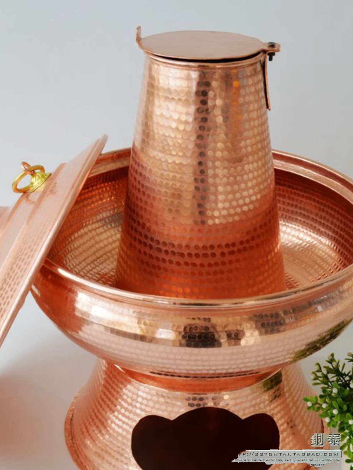 纯手工铜火锅 紫铜火锅 家用木炭火锅紫铜锅云南特色铜火锅加厚型