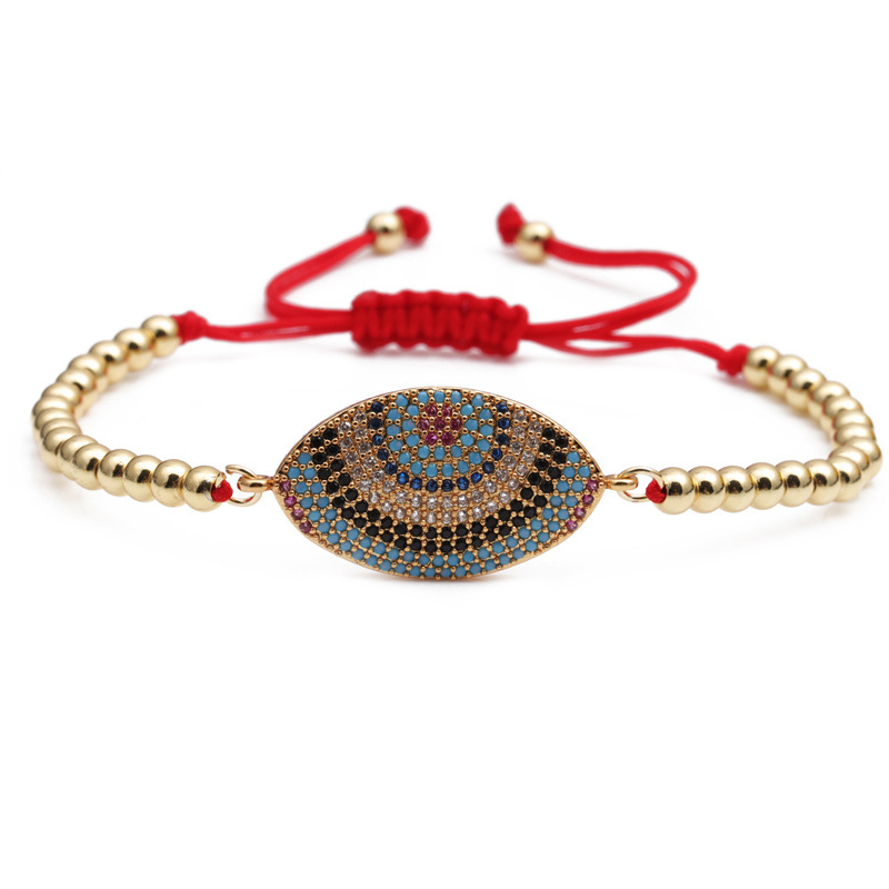 Fashion Devilu0027s Eye Zircon Geometric Adjustable Pull Box Chain Full Diamond Telescopic Copper Br