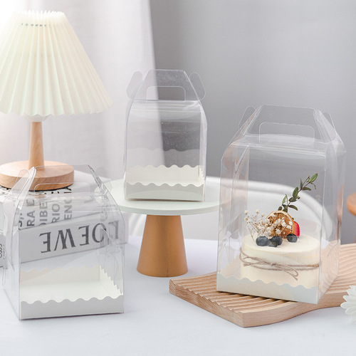 3-inch, 4-inch, 5-inch, 6-inch birthday transparent cake box portable 4-inch, 5-inch, 6-inch pop-up cake packaging box with heightening