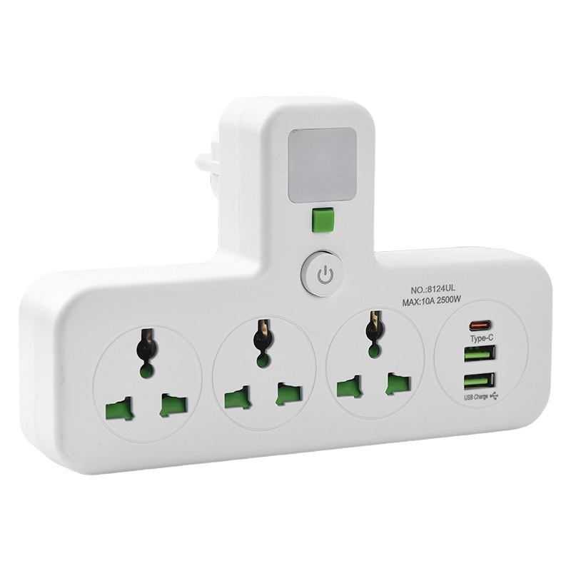 Conector multifuncional con lámpara de noche iluminación de tres posiciones, cuatro posiciones, cinco posiciones, conector de convertidor de puerto USB tipo C
