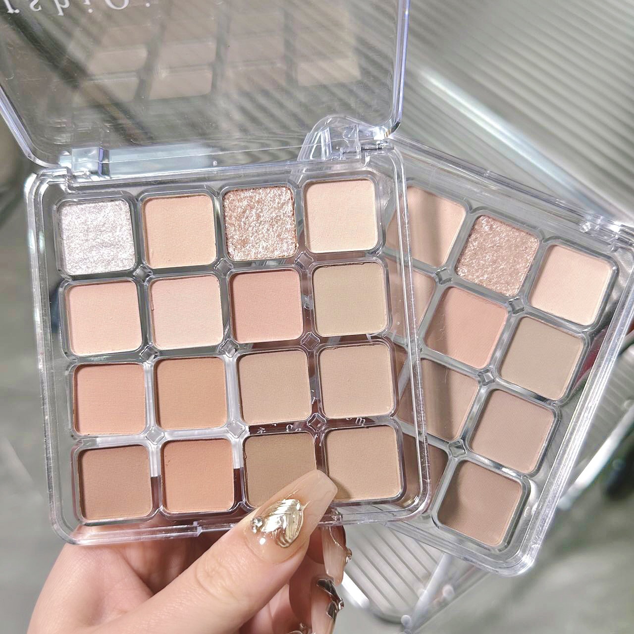 16 colores de sombras de ojos polvo brillante mate brillo alto brillo brillante estudiantes diarios baratos de sombras de ojos de color tierra baratos