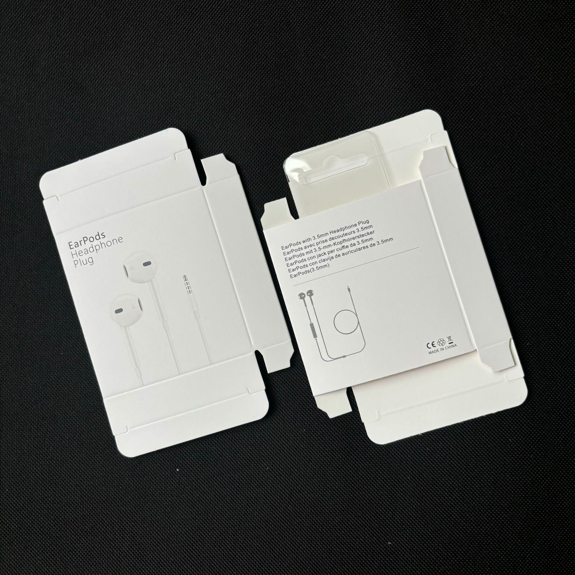 Caja de embalaje de auriculares Caja de auriculares con cable en la oreja Caja exterior de auriculares de Apple Caja de papel de auriculares para teléfono móvil al por mayor image 15