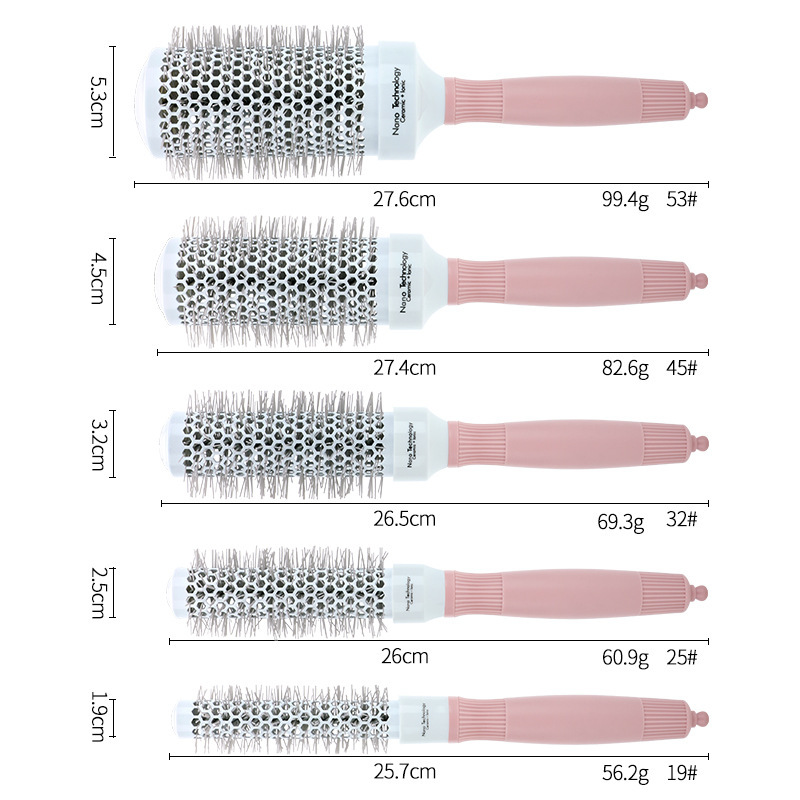Directo de fábrica cilindro Pelo Rizado profesional modelado en polvo tubo de aluminio peine tubo de aluminio de aire térmico de cerámica peine del pelo