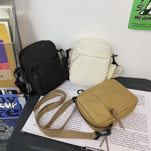 2024 New Arrival Men's Chest Bag Casual Phone Bag Small Crossbody Bag Single-Shoulder Bag PU Casual Waist Bag Canvas Crossbody Bag