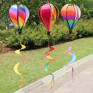 Rainbow Rotating Hot Air Balloon Windmill String Outdoor Real Estate Kindergarten National Day Decoration Handmade Children's Toys