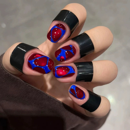 Cat Eye New Blue Halloween Wearable Nails Sweet Cool Manicure Handmade Nail Tips Fake Nails High-end Feel Whitening Effect Cat Eye New Blue Halloween Wearable Nails Sweet Cool Manicure Handmade Nail Tips Fake Nails High-end Feel Whitening Effect
