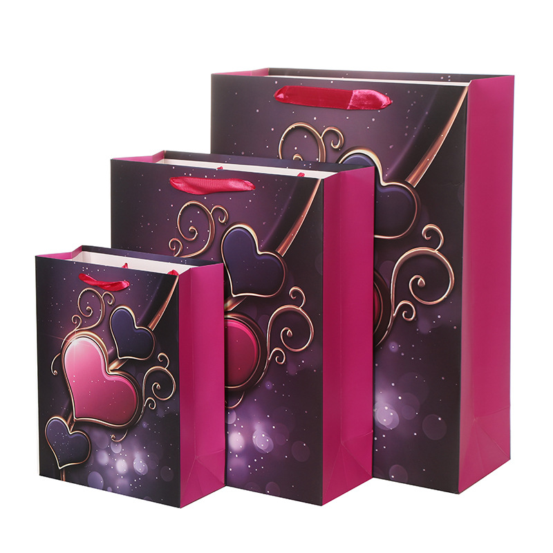 喜庆手提喜糖袋婚礼糖果情人节七夕礼品袋玫红包装纸伴手礼空袋子
