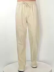 High-end Linen Pants Men's Summer Thin Cotton and Linen Long Pants Men's White Casual Pants Ramie Loose Straight Pants