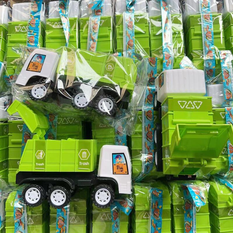 Children's Toy Scooter City Engineering Sanitation Car Model Ring Gift Wholesale 2 Yuan Store Supply