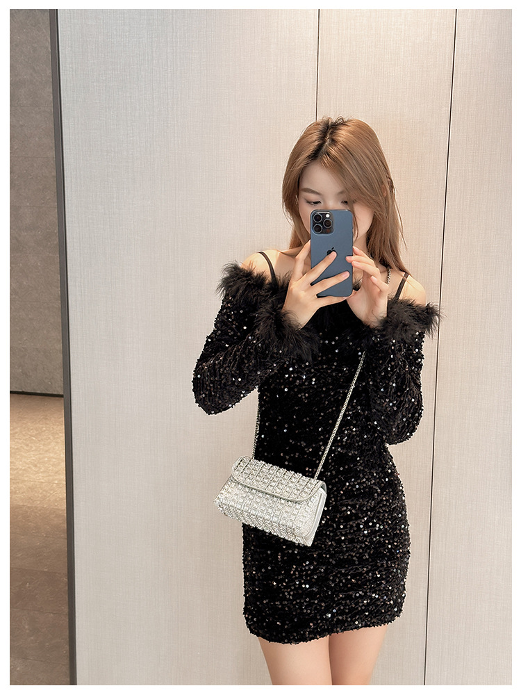 New foreign trade European and American retro underarm bag, casual and fashionable rhinestone small bag, niche single-shoulder bag, crossbody dinner bag undefined