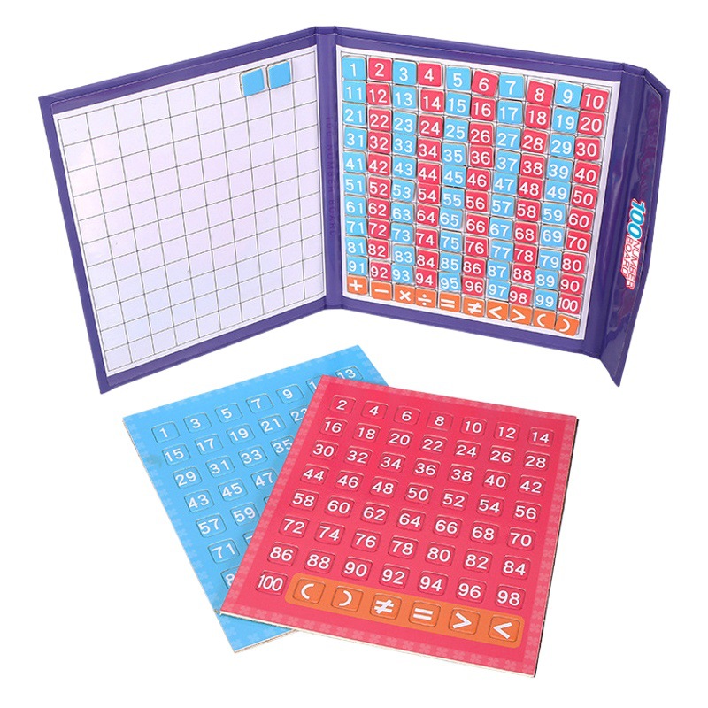 Estilo de libro magnético cientos Junta niños matemáticas didácticos educativos juguetes de Kindergarten material didáctico juguetes Montessori