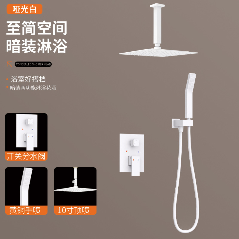 Techo blanco rociado a mano rociado con ducha oculta