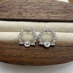 新款s925纯银珍珠空托耳环小众气质百搭高级感时尚耳饰厂家批发