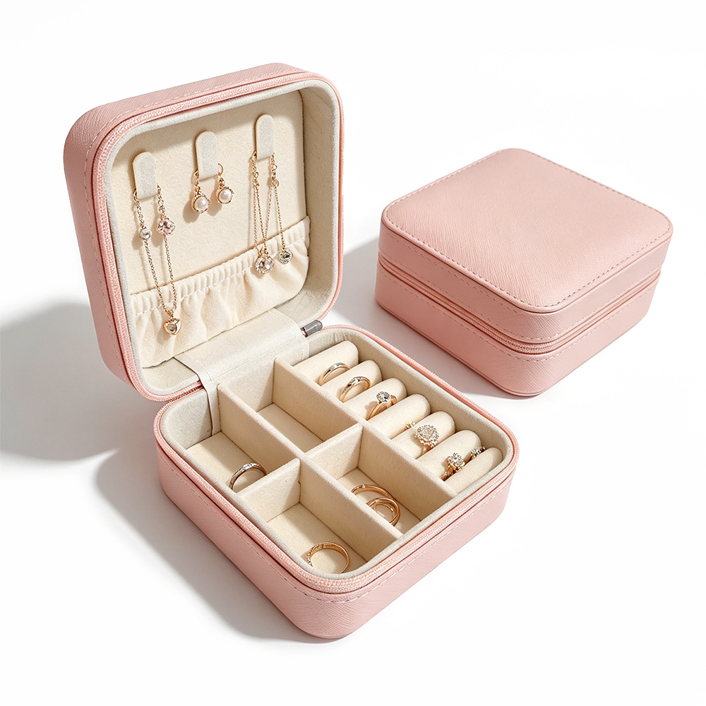Caja de joyería compacta exquisita anillo collar bolsa de joyería portátil caja de joyería exquisita bolsa de joyería Amazon