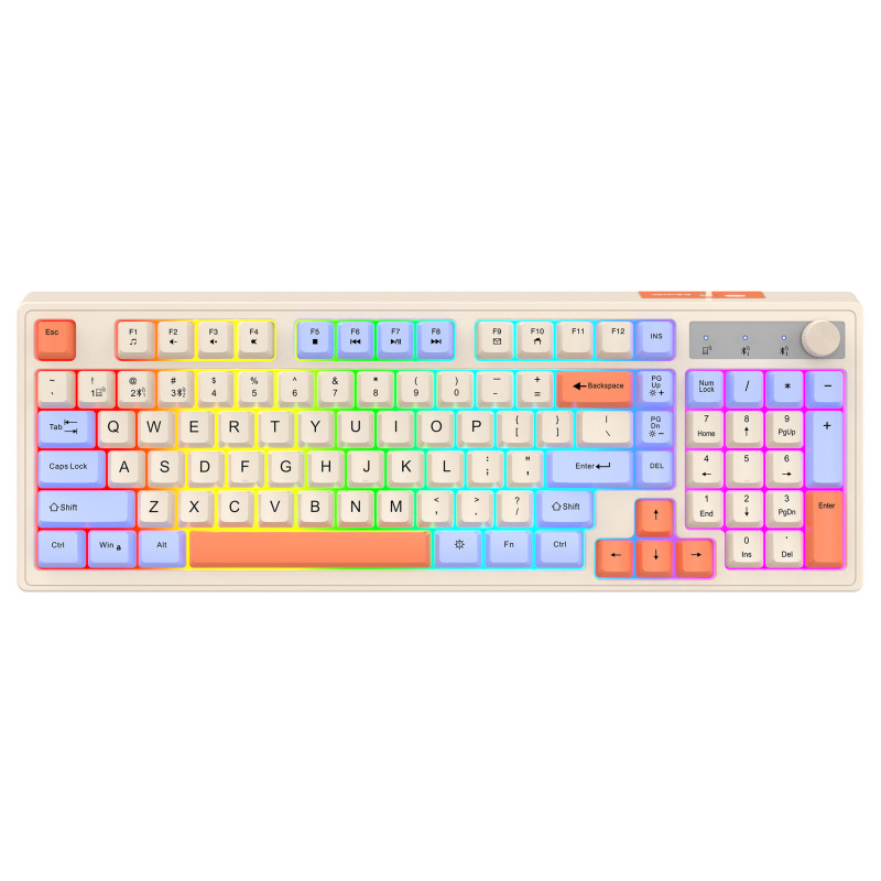 マムシK98無線bluetoothダブルモード機械手触りキーボードファッションカラーオフィス発光ゲームコンピュータキーボード|undefined