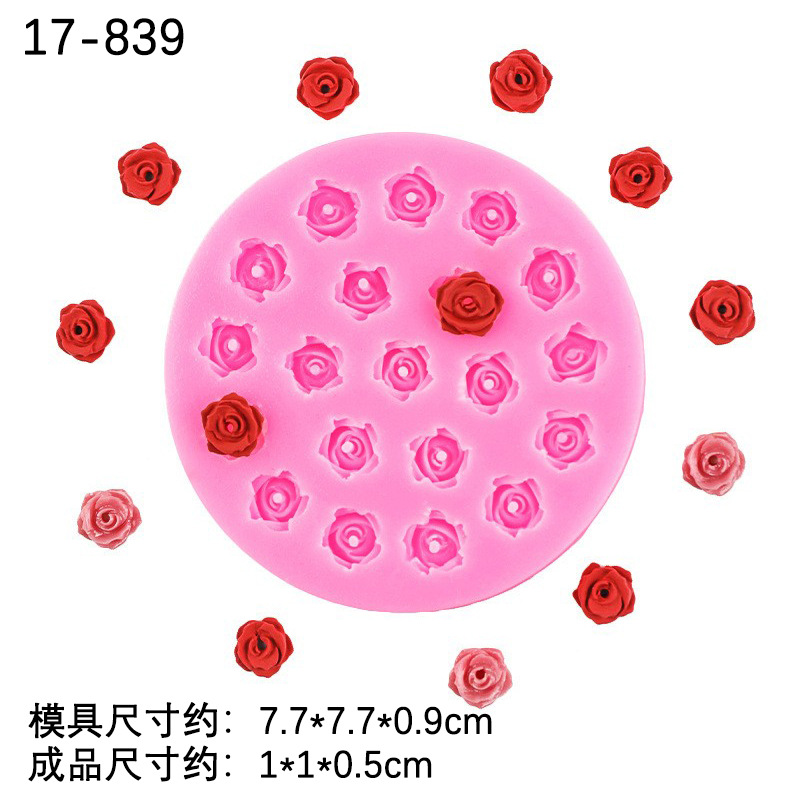 Mini Rosa flor de cerezo pastel de chocolate hornear molde de silicona cristal epoxi accesorios hechos a mano molde decorativo