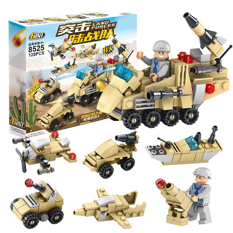 Los niños de bricolaje bloques de construcción de coche famoso coche de carreras 4-en-1 pequeña partícula juguetes educativos