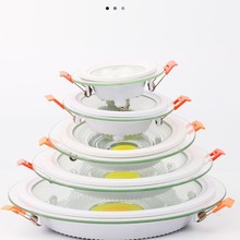 LED玻璃面板灯大量现货嵌入式6W10W三色变光筒灯SKD跨境COB光源