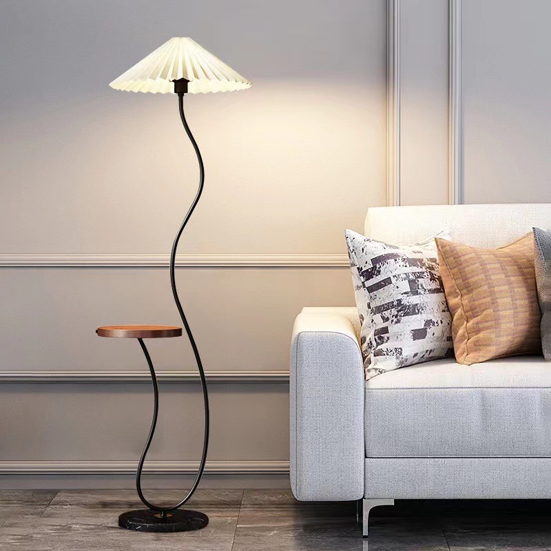 Modern Minimalist Floor Lamp Living Room High-End Sofa Coffee Table Decor Pleated Shelf Lamp Guangdong Zhongshan Lighting