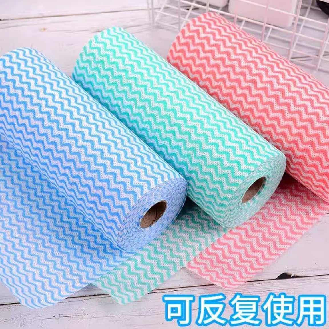 Strictly Selected Point Breaking Wave Roll Disposable Dish Cloth for Lazy People Dish Cloth Kitchen Dry and Wet Dual-Use Oil Paper Household Sheet Pack