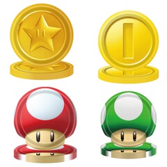 スーパーマリーテーマパーティー食器金貨キノコ頭装飾子供誕生日漫画使い捨て紙皿セット