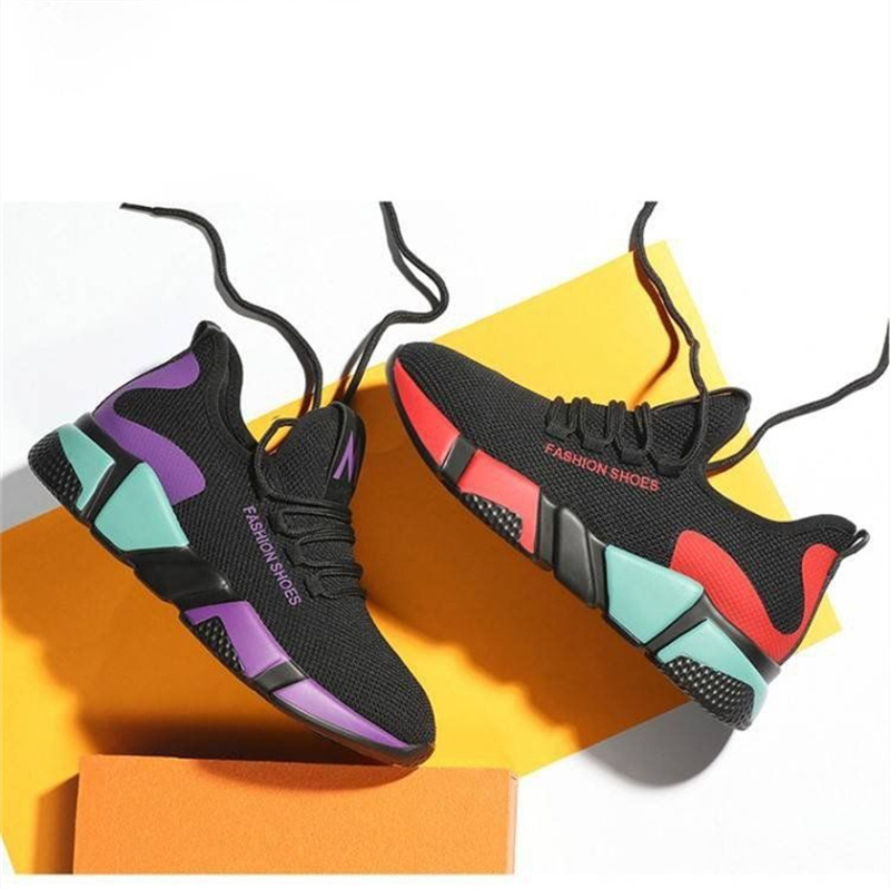 Cross-Border Foreign Trade Fashion Sneakers for Women Thickened Breathable Soft Sole Mesh Lightweight Casual Shoes Trendy Coconut Shoes Wholesale