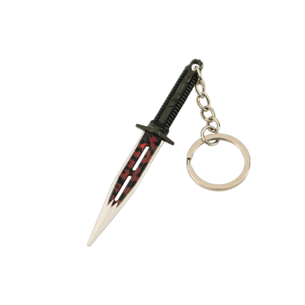 다크존 브레이크아웃 주변 미니 빅토리 나이프 금속 펜던트 합금 키체인 게임 무기 모델 9CM