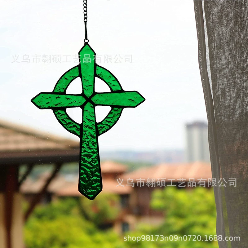 Кельтский крест Солнцеуловитель Окно Висит Украшение дома в западном стиле Настенное украшение для Бога Подарок на Выбор веры