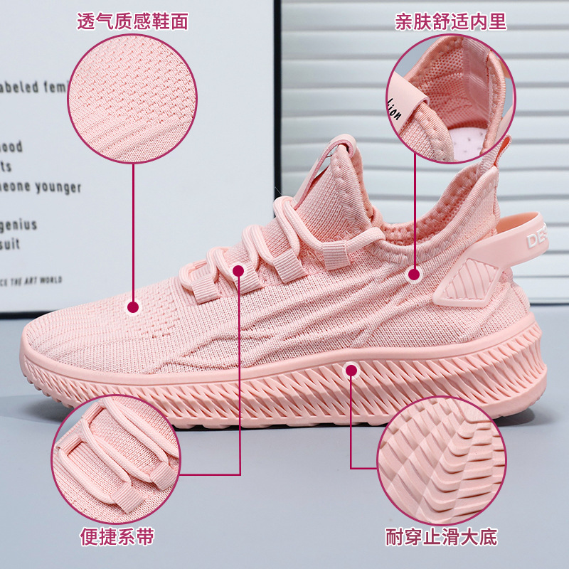 Zapatos para mujeres de verano 2025 nuevo transfronterizo temu al mando de moda zapatos deportivos casuales de moda zapatos transpirables de malla