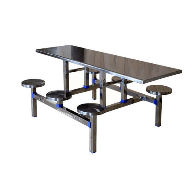 Шэньчжэнь 4 человека 6 человек столовая, соединенный обеденный стол из нержавеющей стали, стул, студенческий персонал, закусочная, FRP фаст-фуд столы и стулья