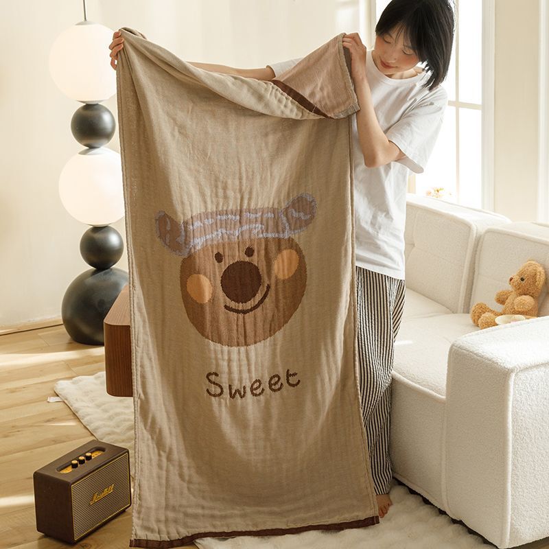 Cartoon Full Cotton Bath Towel Four-layer Gauze Cotton and Linen Absorbent Sweat-absorbent Big Towel Bath Towel Nap Casual Thin Blanket Cartoon Full Cotton Bath Towel Four-layer Gauze Cotton and Linen Absorbent Sweat-absorbent Big Towel Bath Towel Nap Casual Thin Blanket