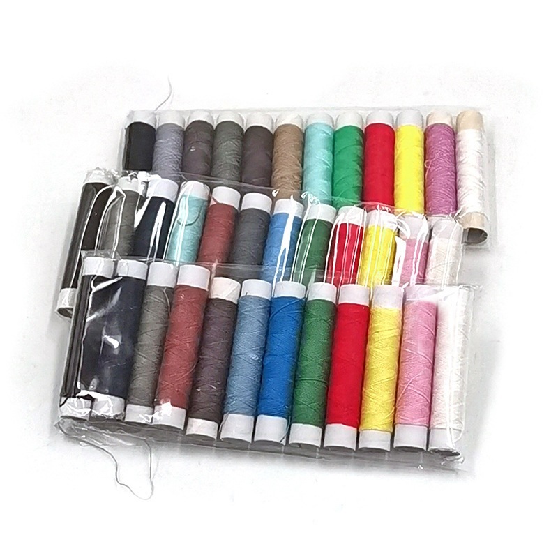 小卷缝纫线手工缝衣线彩色手缝线细线针线diy12色小线卷涤纶线