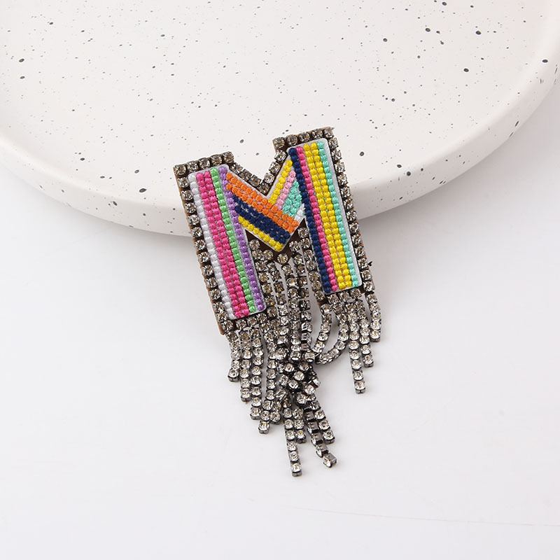 Business Occasion Rhinestone Material Korean Style Pin Letter Rhinestone Inlay Women'S Brooches