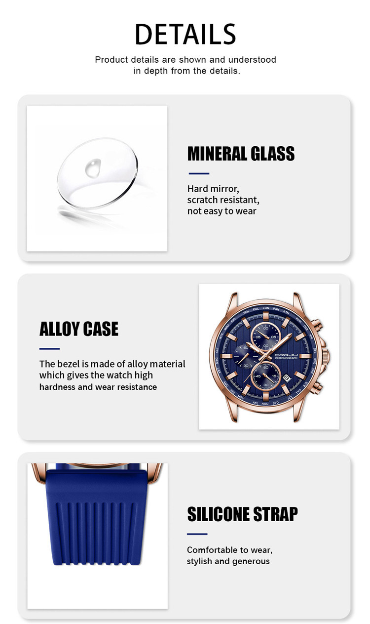 Title 8, New Mens Silicone Strap Six-pin Steel Strap Bu...