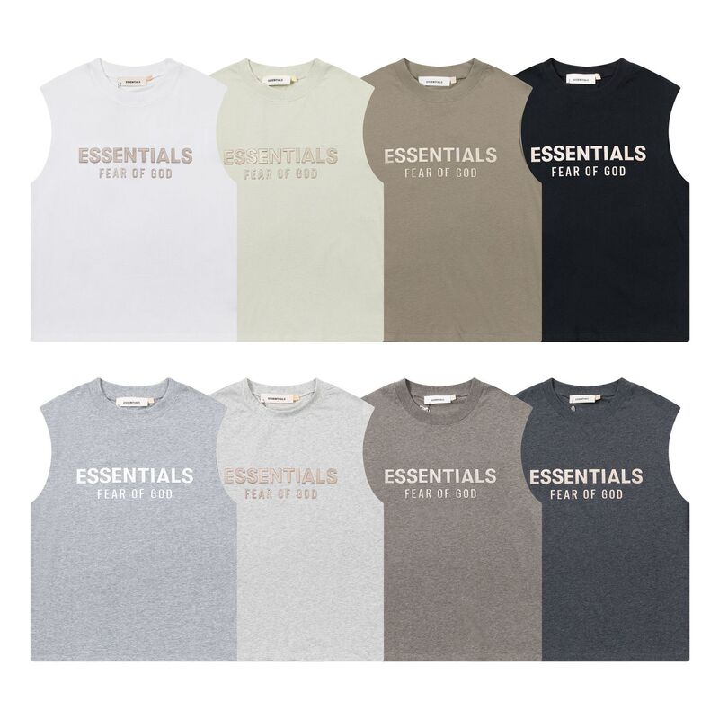 2026 Spring/Summer New Fog Double Line Silver Letter Print Pullover Casual Vest Unisex Wholesale