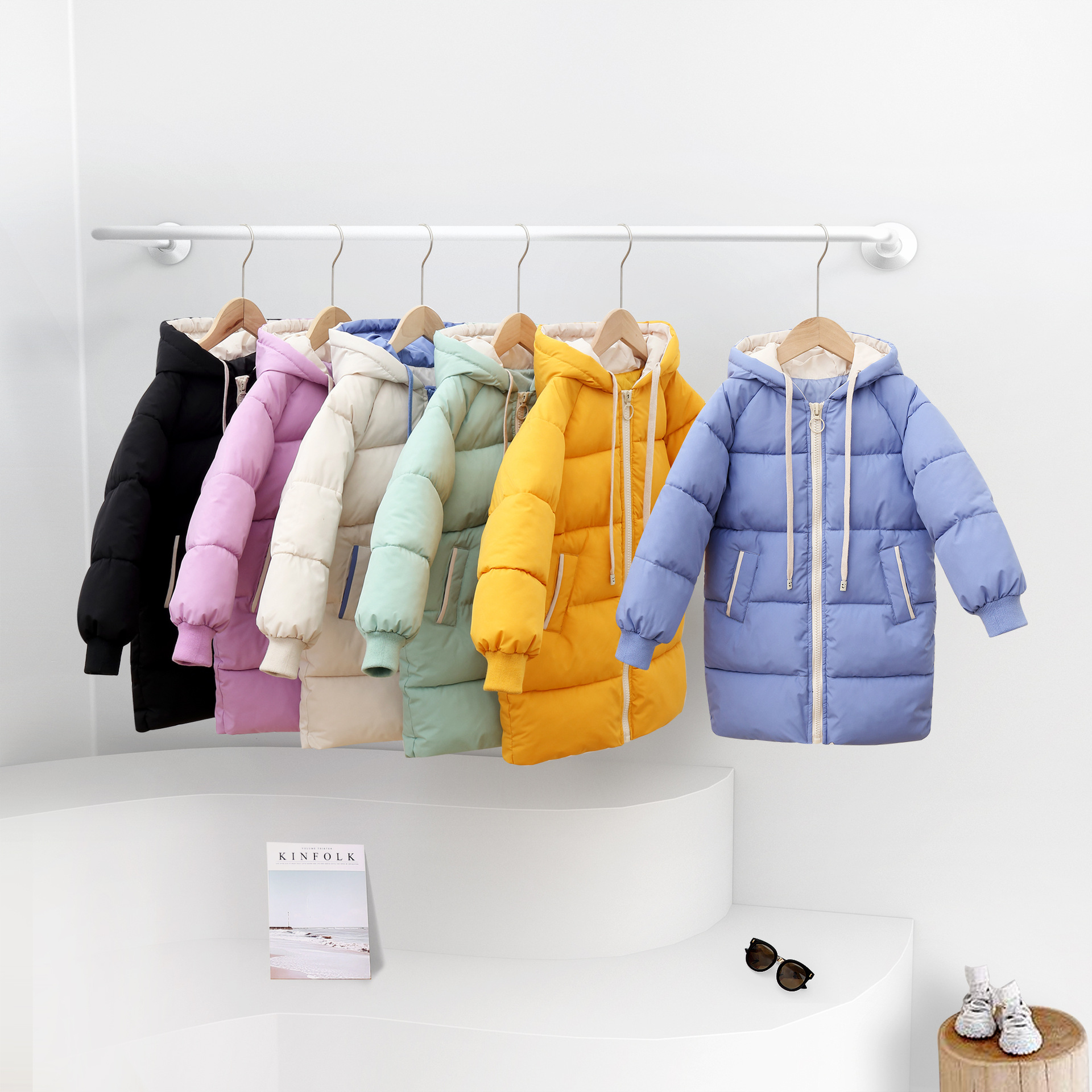 Ropa acolchada de algodón para Niños y Niñas Ropa acolchada de algodón de estilo coreano chaqueta acolchada de algodón para bebés transmisión en vivo transfronteriza entrega de una pieza
