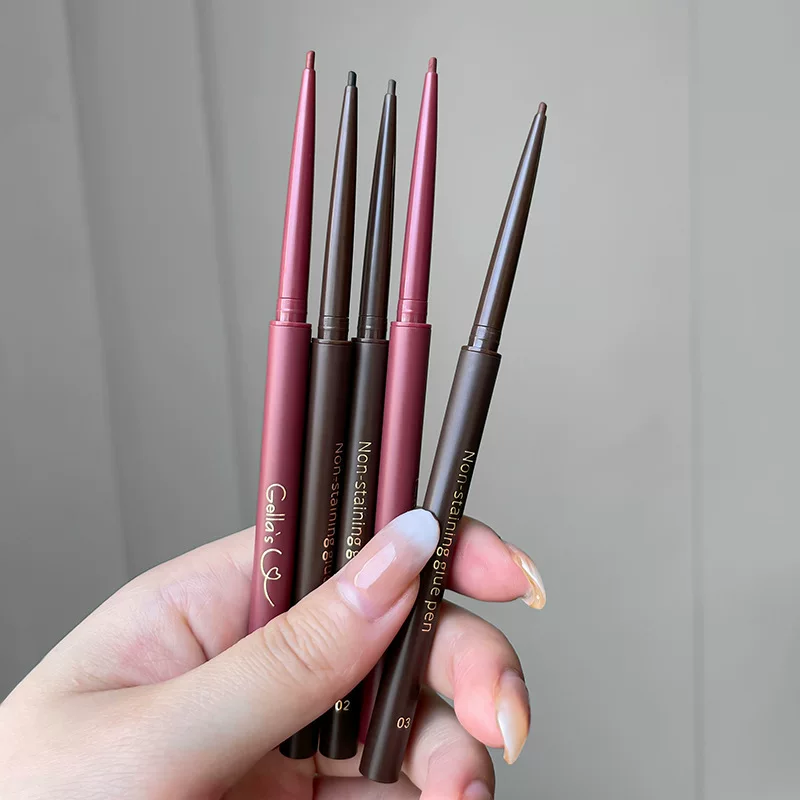 Карандаш- eyeliner Jili Gellas Eyeline Pen гладкий без осыпания, тонкий наконечник, цвет черный винно-красный
