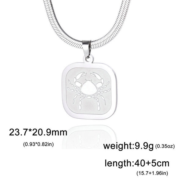 Retro matte square pendant